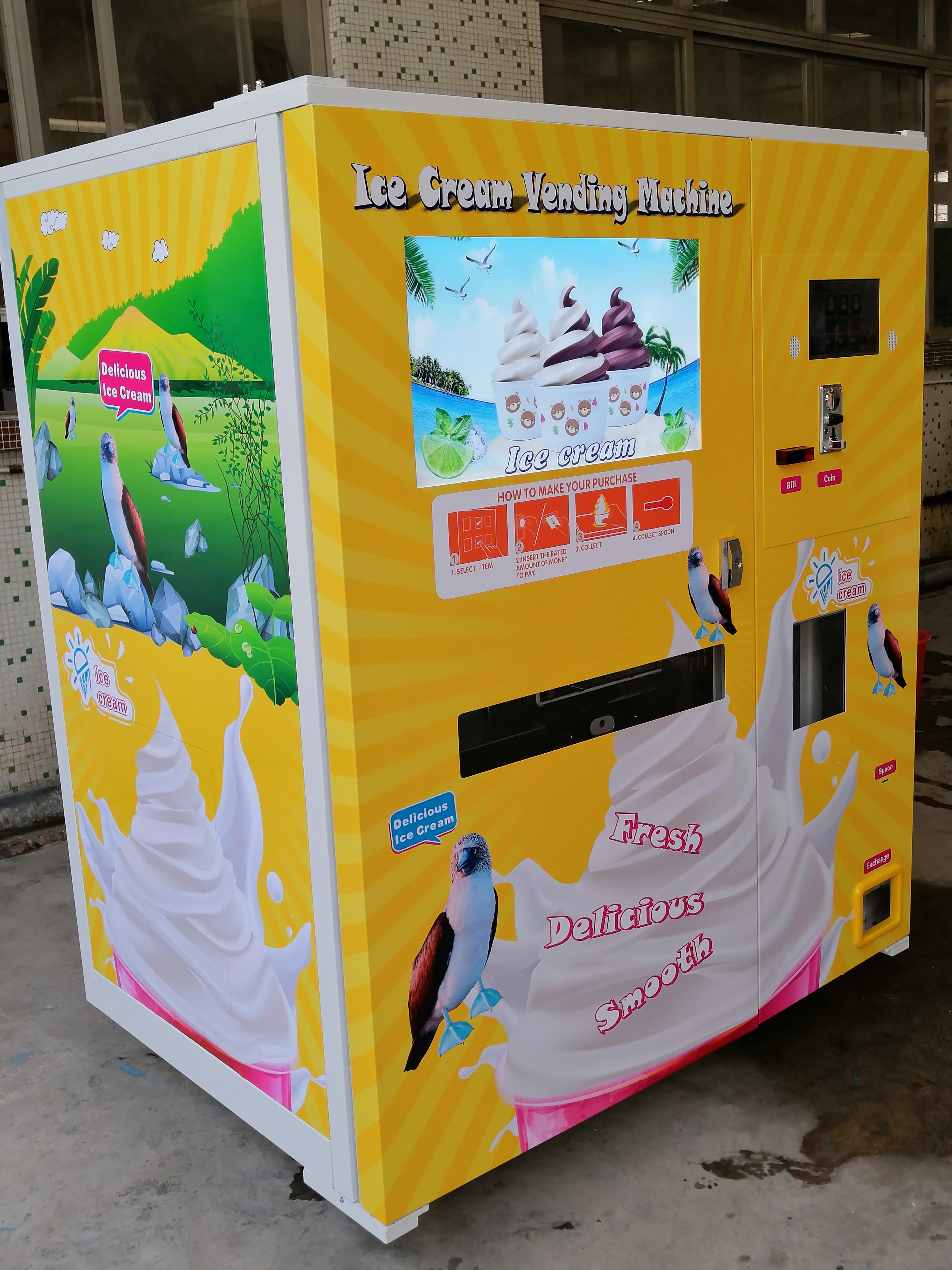 Máquina de sorvete automática de venda automática comercial
