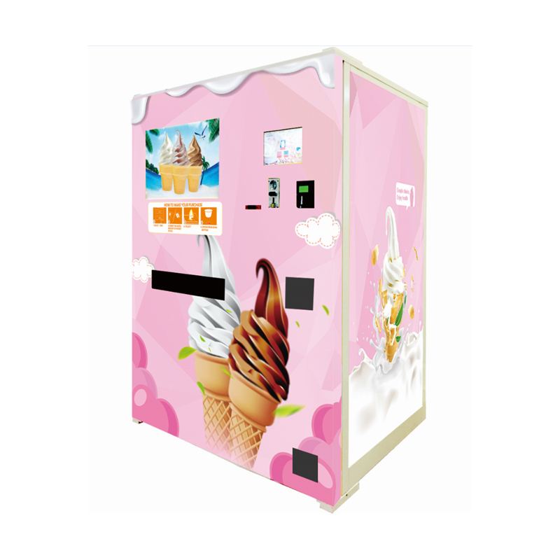 Máquina automática de venda de sorvete de iogurte congelada com moedas para supermercado